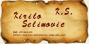 Kirilo Selimović vizit kartica